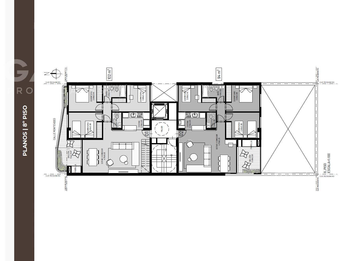 Premium 3-Bedroom Apartment for Sale with Balcony and Amenities on Montevideo Street in the 900s