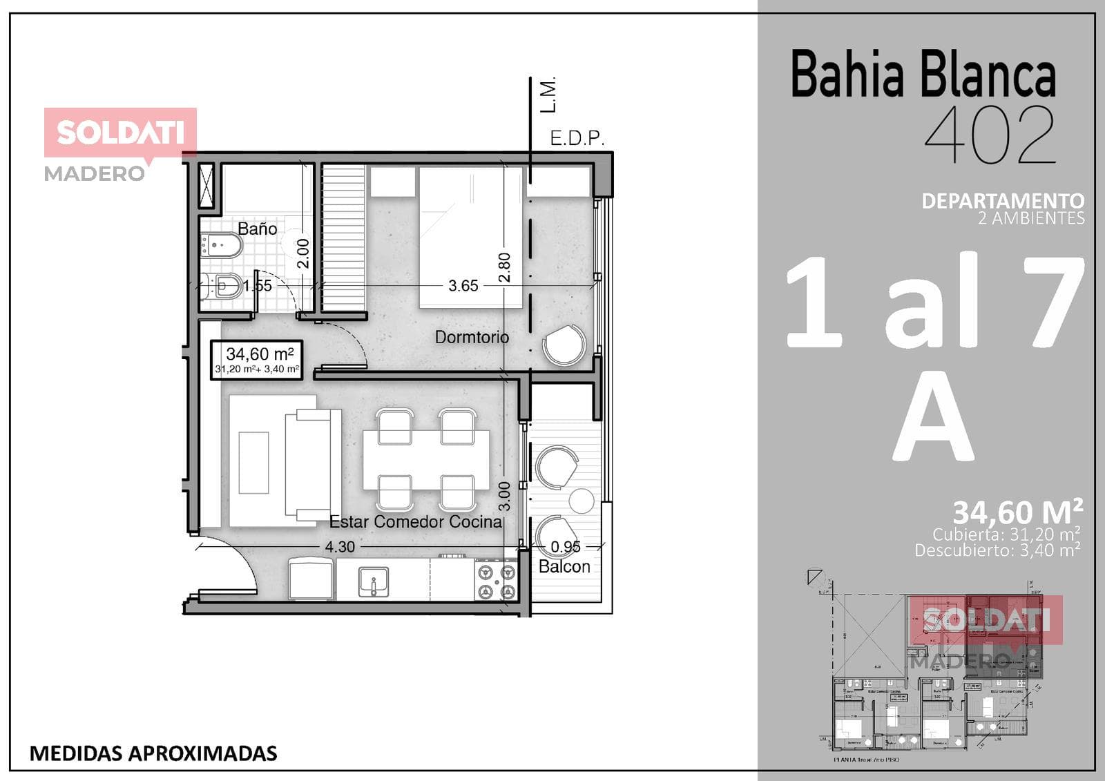 2-room apartment for sale in Wilde with financing available
