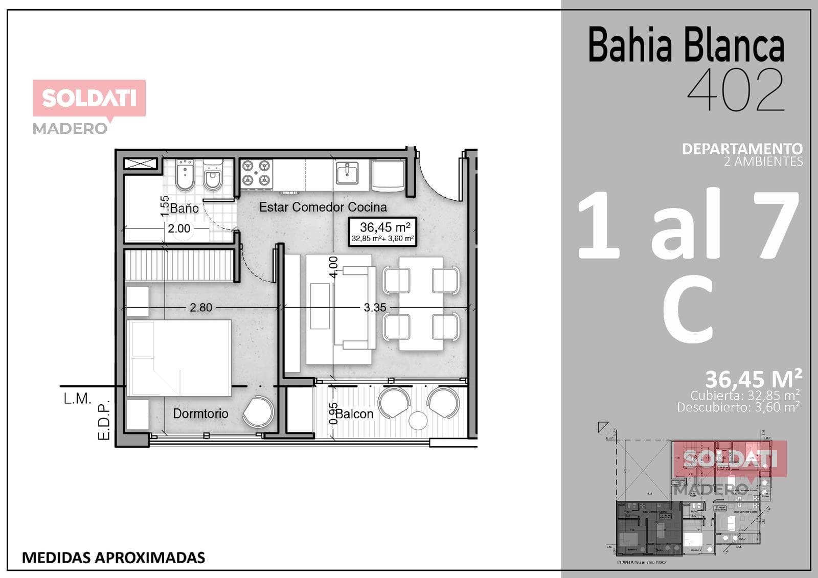 2-room apartment for sale in Wilde with financing available