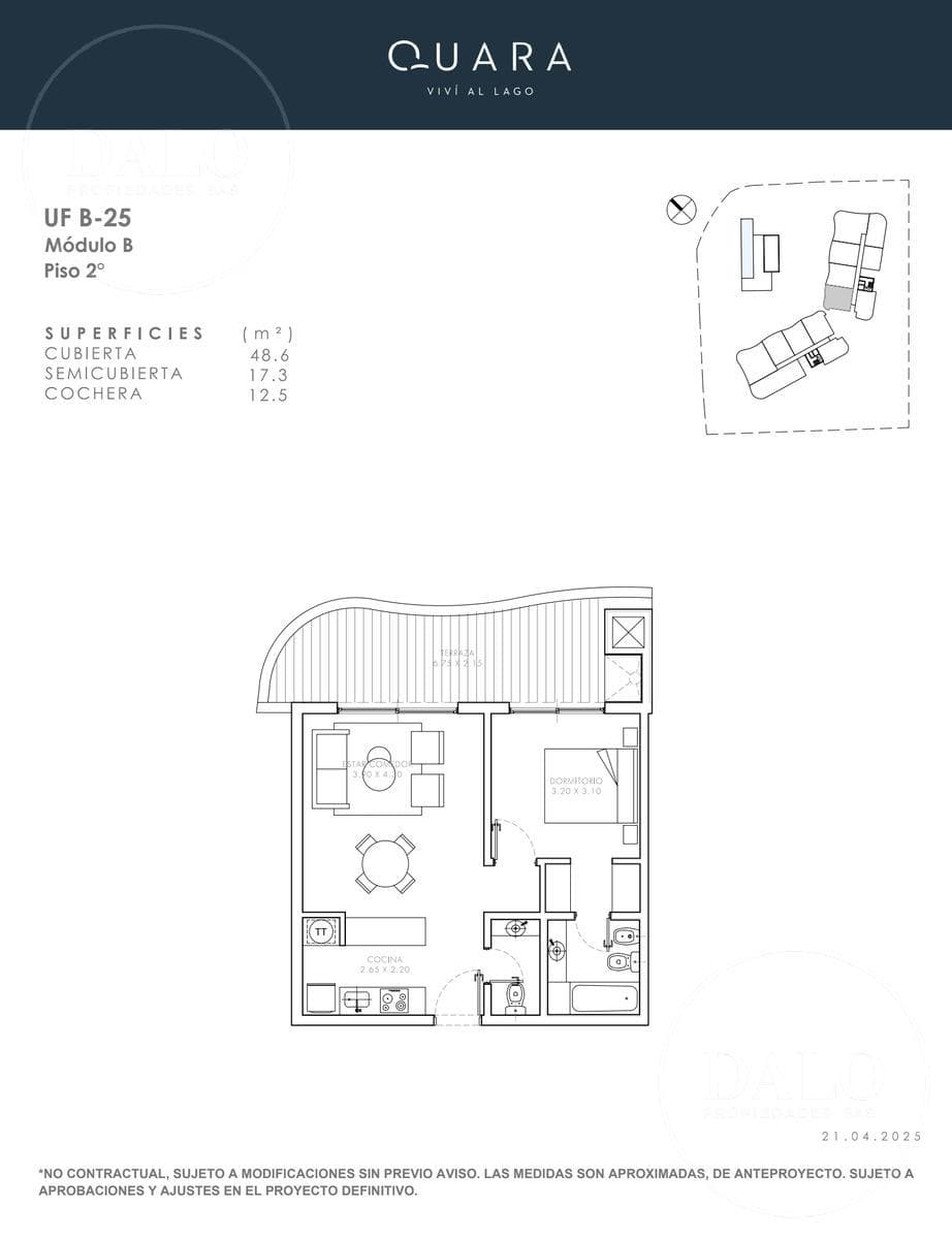2-Room Apartment, For Sale in De Pozo, Quara, Nordelta, with a View of the Lake