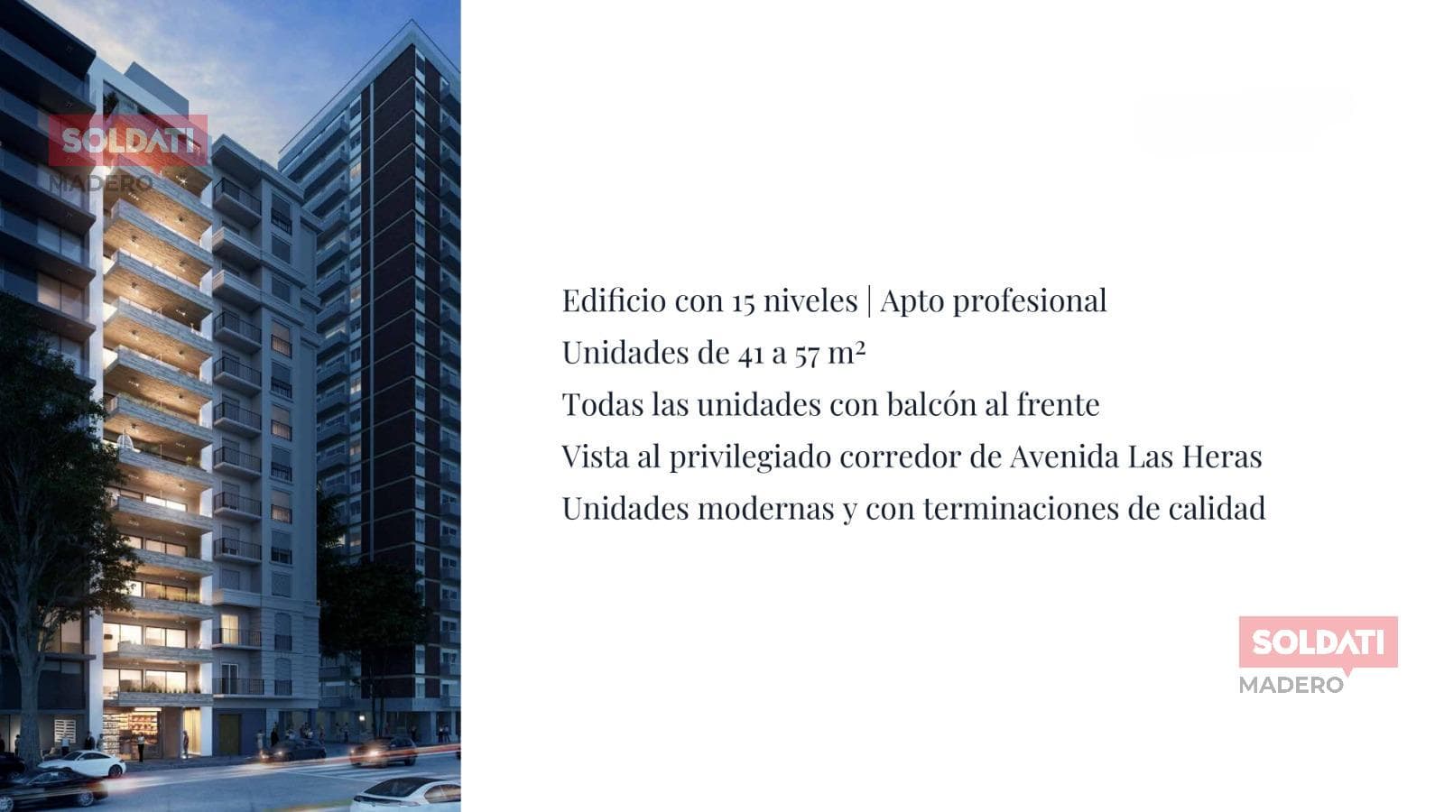 For Sale. Studio apartment, total area 56.60 m2. Recoleta, balcony facing the street. Financing available. Suitable for professionals.