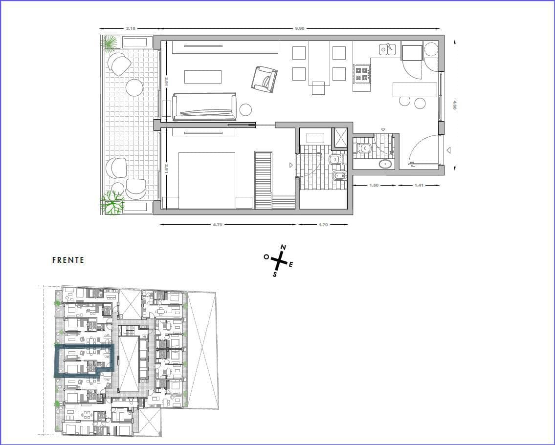 One-bedroom apartment for sale in Pocitos - 204