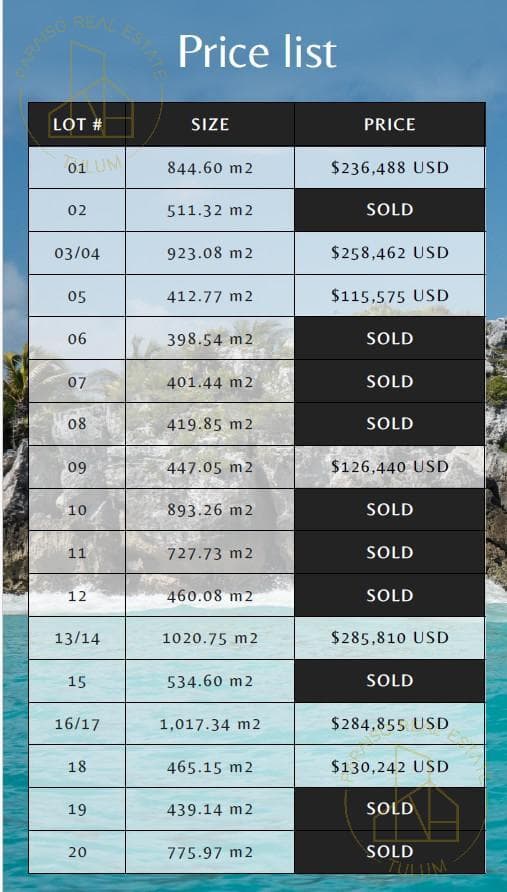 Come discover the NEW TULUM, residential lots right on the Caribbean beach.