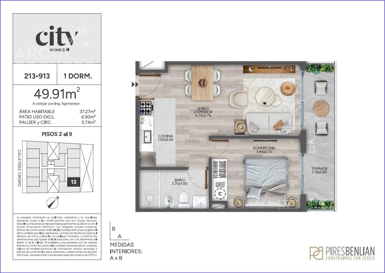 One-Bedroom Apartment for Sale in Cordón - 613