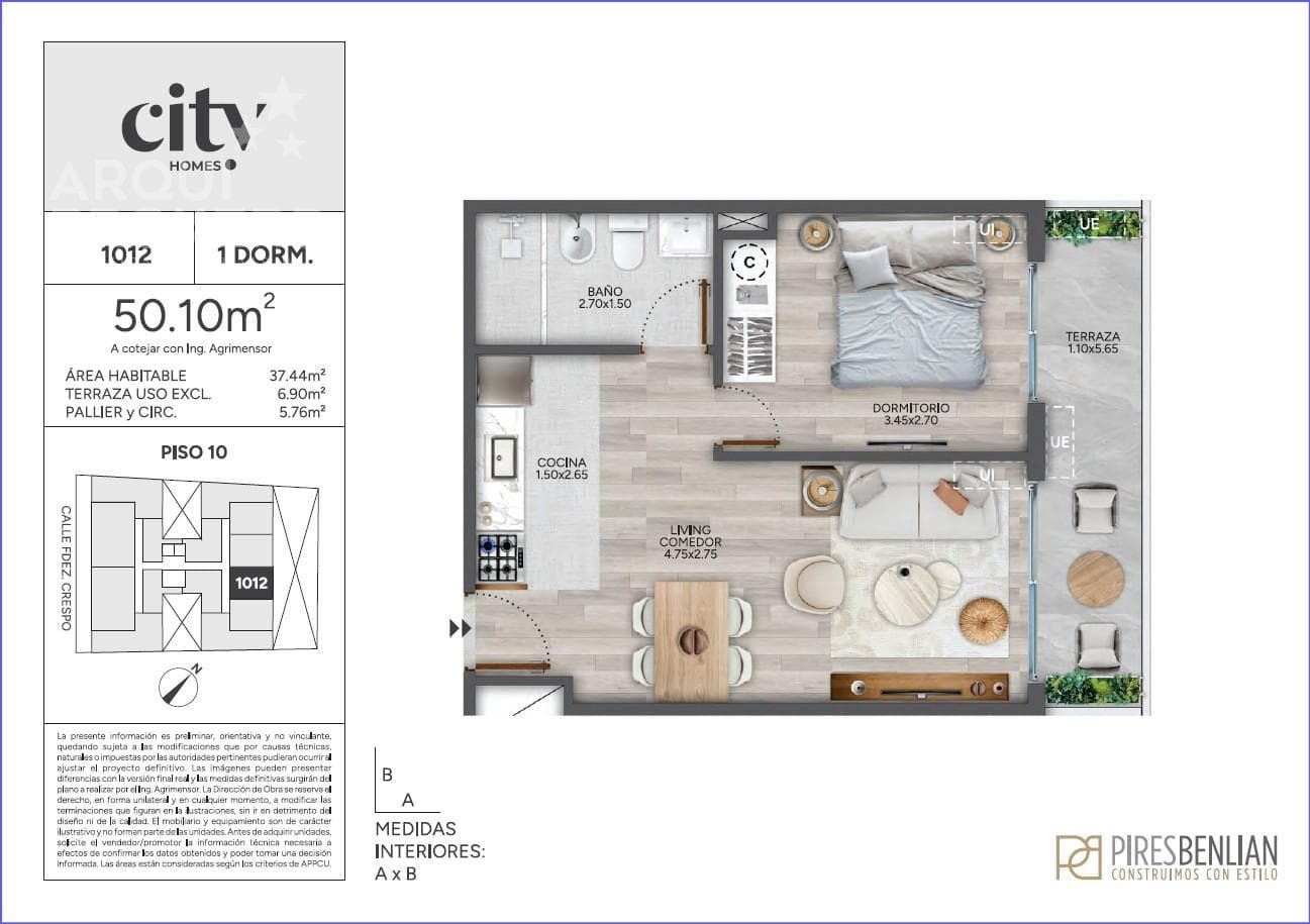 One-Bedroom Apartment for Sale in Cordón - 1012