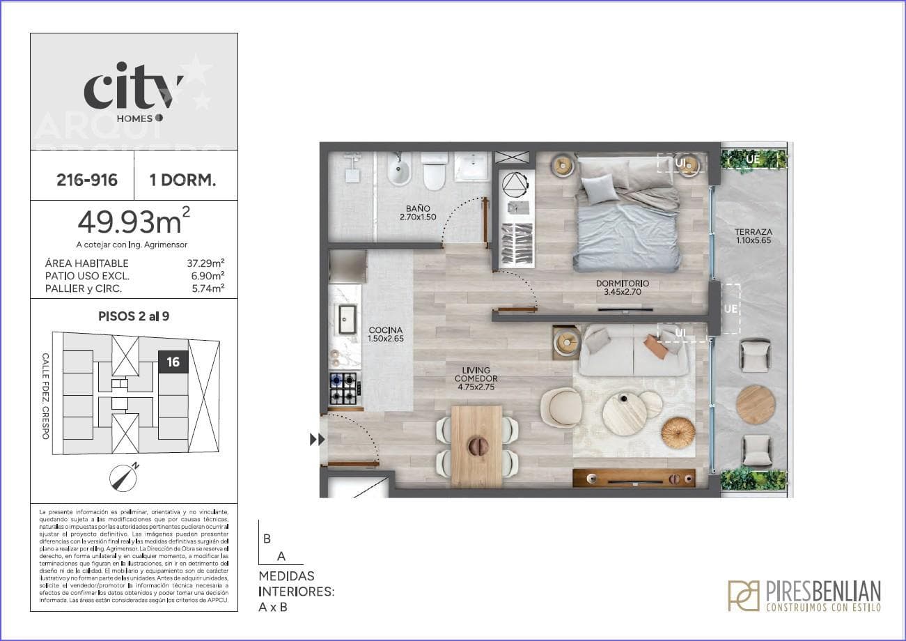One-bedroom apartment for sale in Cordón - 216