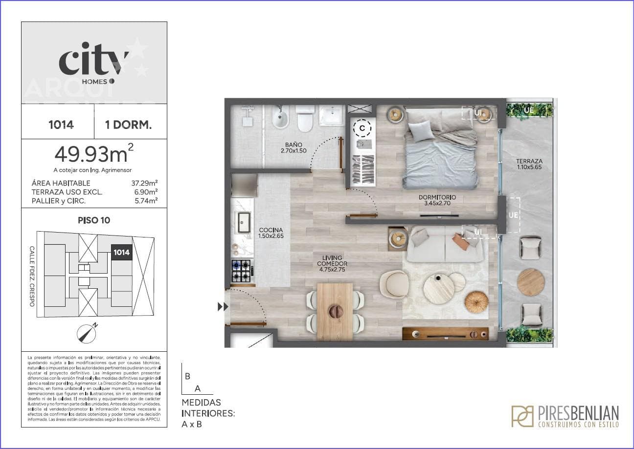 One-Bedroom Apartment for Sale in Cordón - 1014