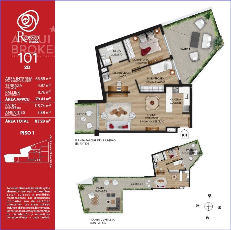 Two-bedroom apartment with a patio for sale in Cordón -101