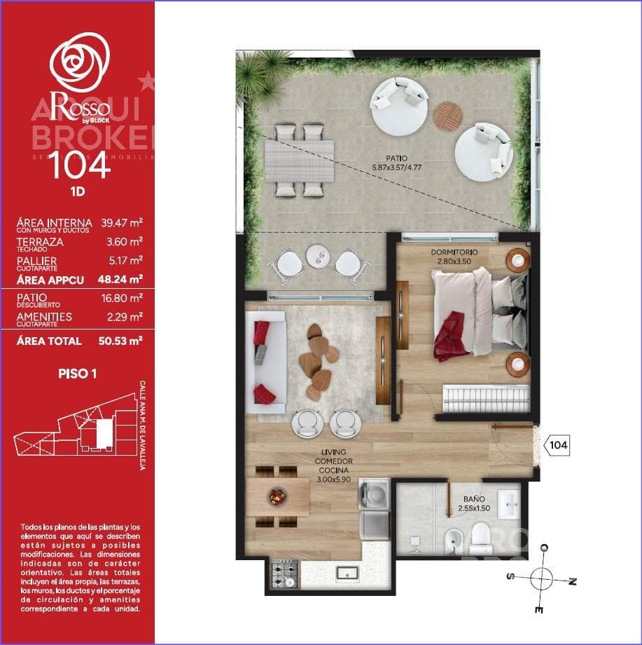 One-bedroom apartment with a patio for sale in Cordón -104
