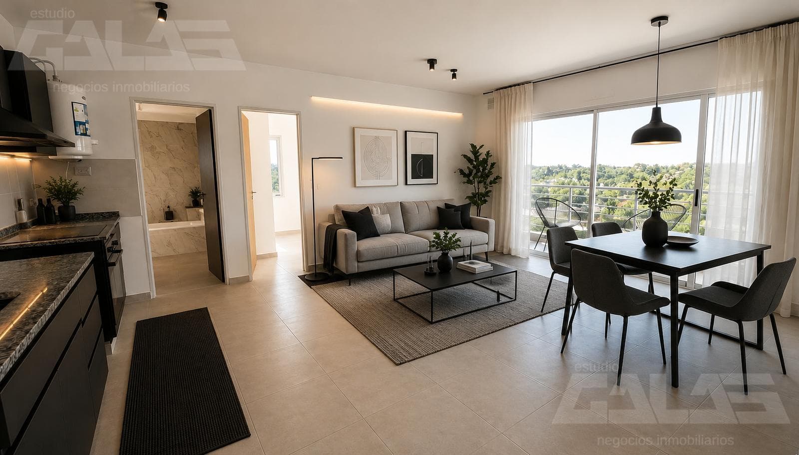 Two-room apartment with a garage in Ituzaingó Sur on Rivadavia Avenue