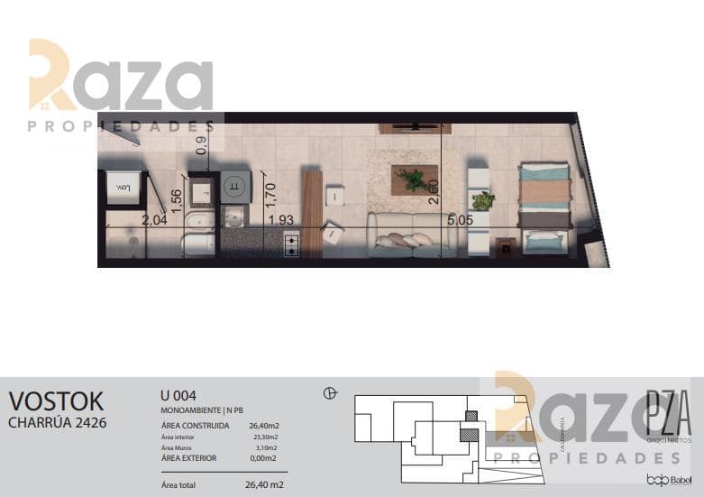 Studio Apartment in Pocitos