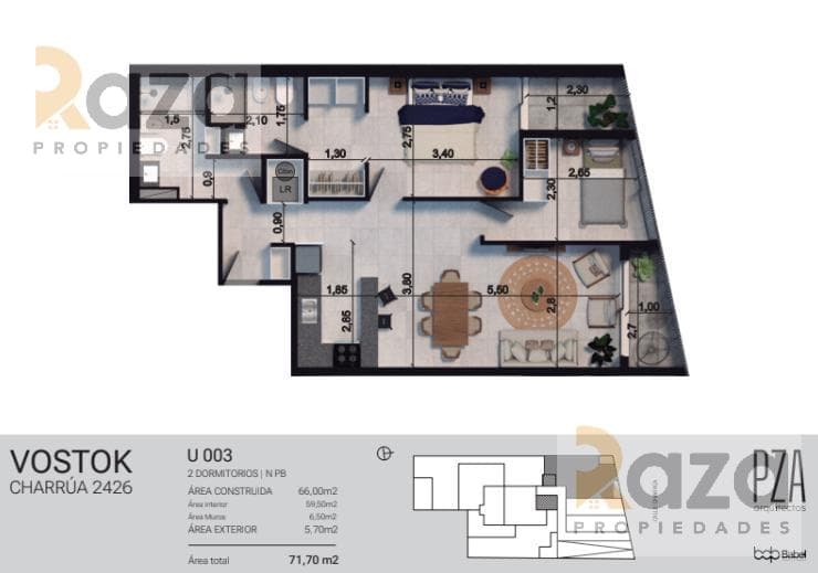2-Bedroom Apartment for Sale in Pocitos