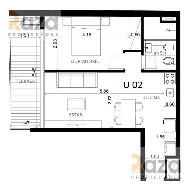 Apartamento 1 Dormitorio en Cordón