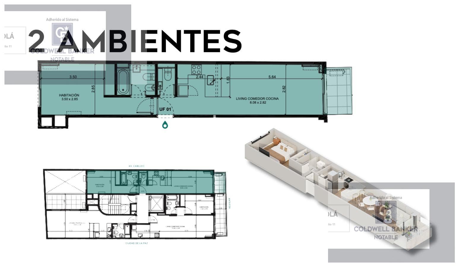 FOR SALE / 2-room apartment, 3rd floor, Belgrano, Aguilar 2483