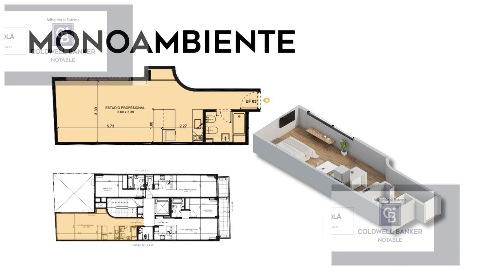 FOR SALE / Studio apartment, 34 m², PISP 11, Belgrano, Aguilar 2483