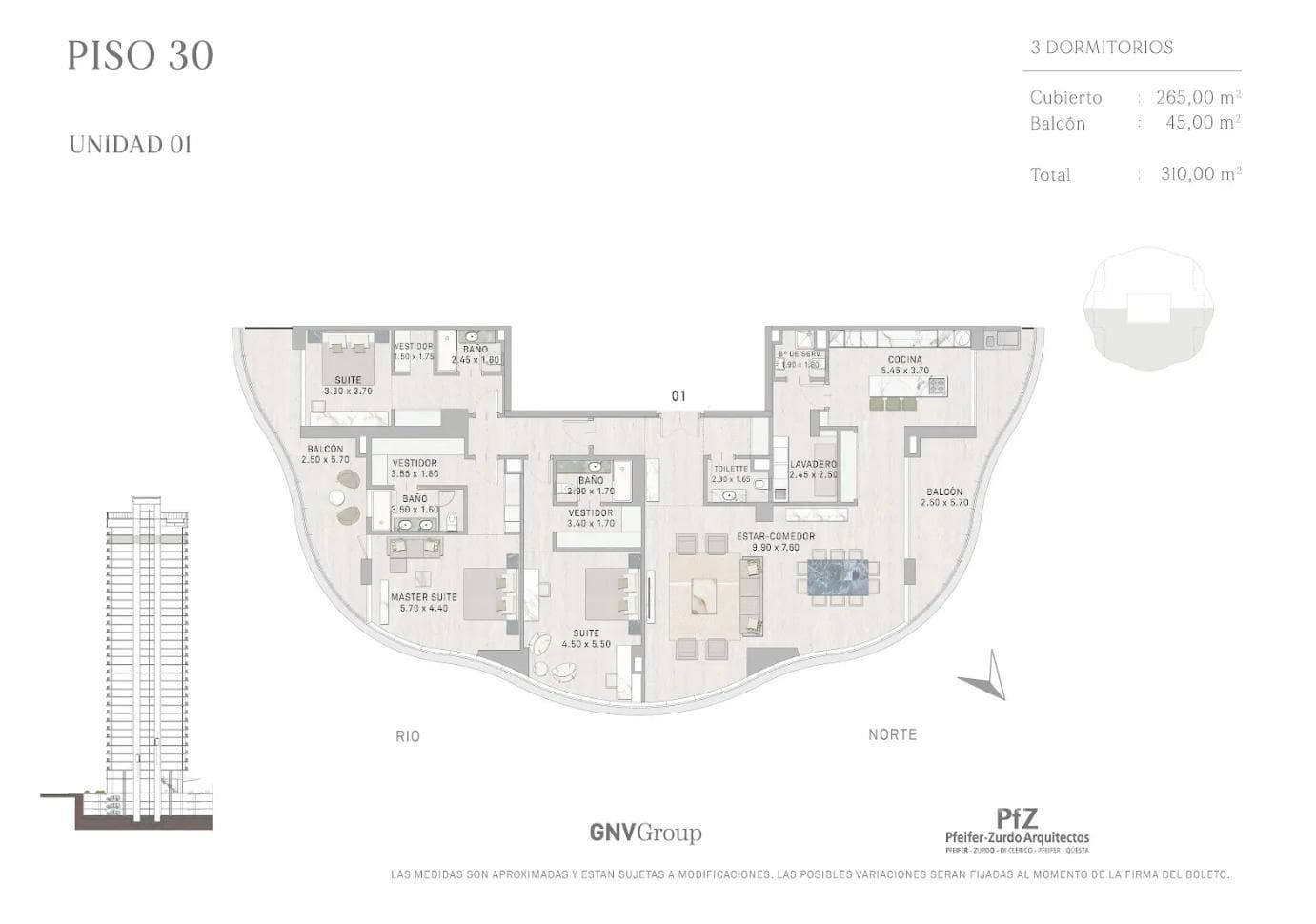 4-room apartment for sale, Osten Tower II, Puerto Madero.