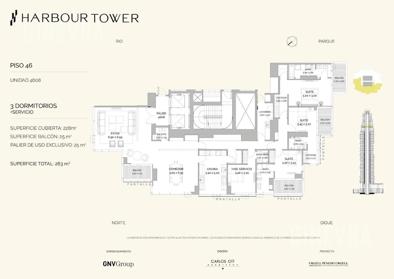 Apartment for Sale, Harbour Tower, Puerto Madero.