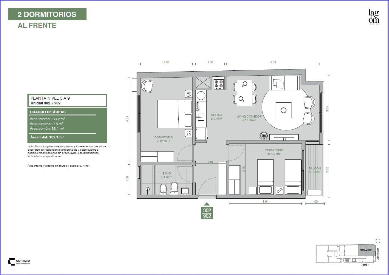 Two-Bedroom Apartment for Sale in Cordón - 302