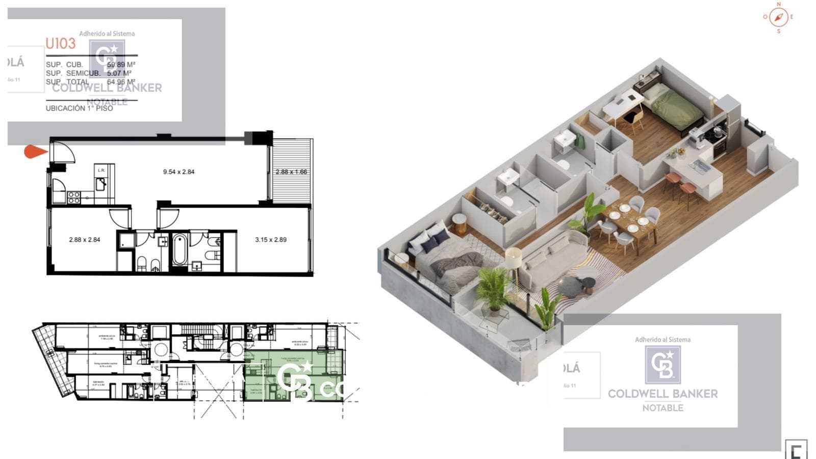 FOR SALE / 3-room apartment, 64 m², Santa Fe 5022 - Palermo