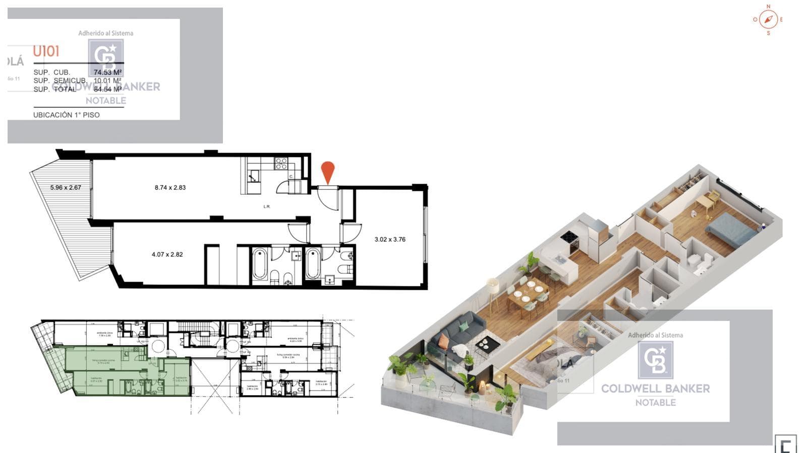 FOR SALE / 3-room apartment, 64 m², Santa Fe 5022 - Palermo