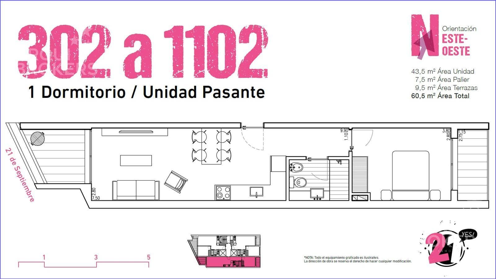 One-bedroom apartment for sale in Parque Rodó - 802