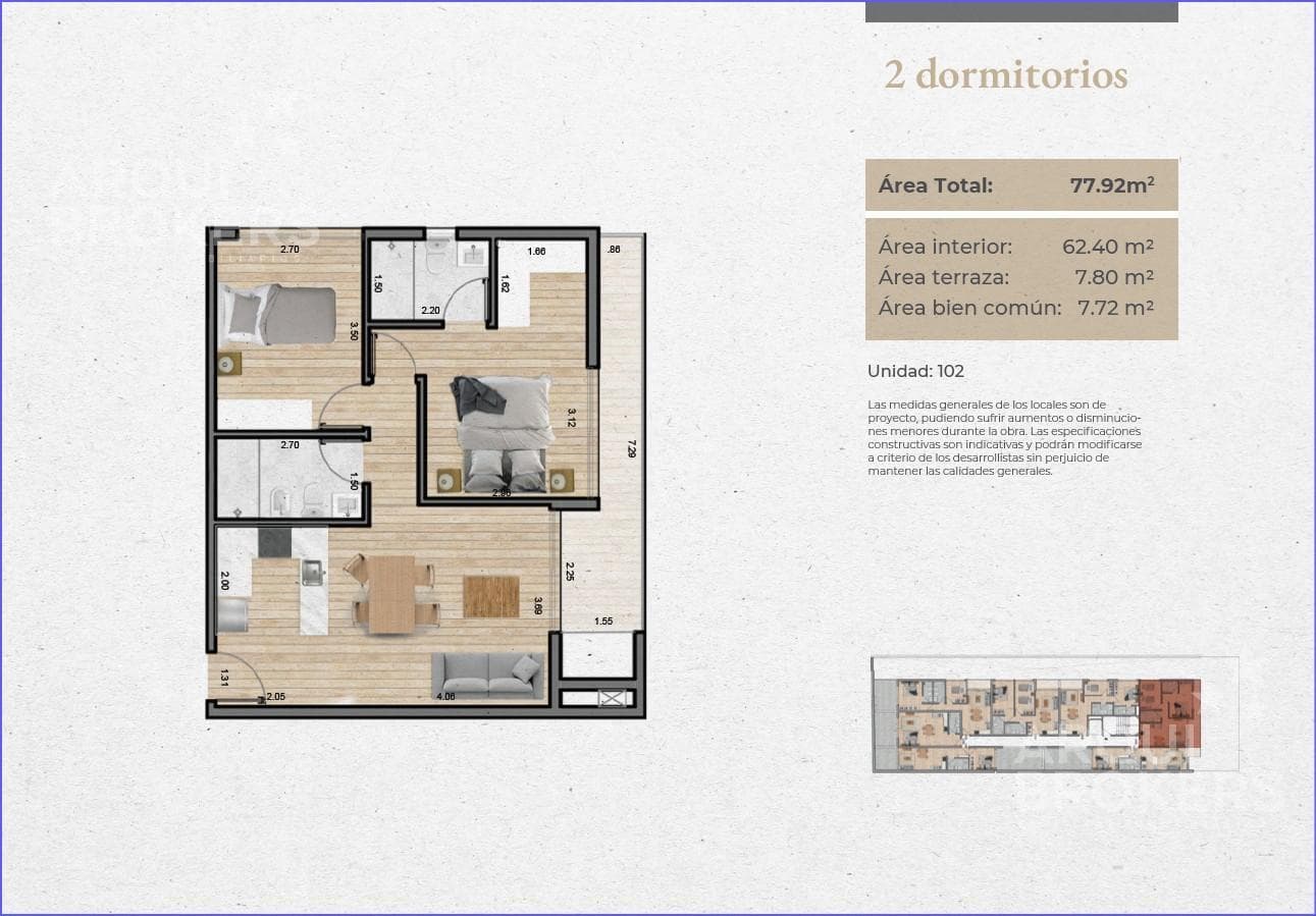 Two-bedroom apartment for sale in Malvín - 102