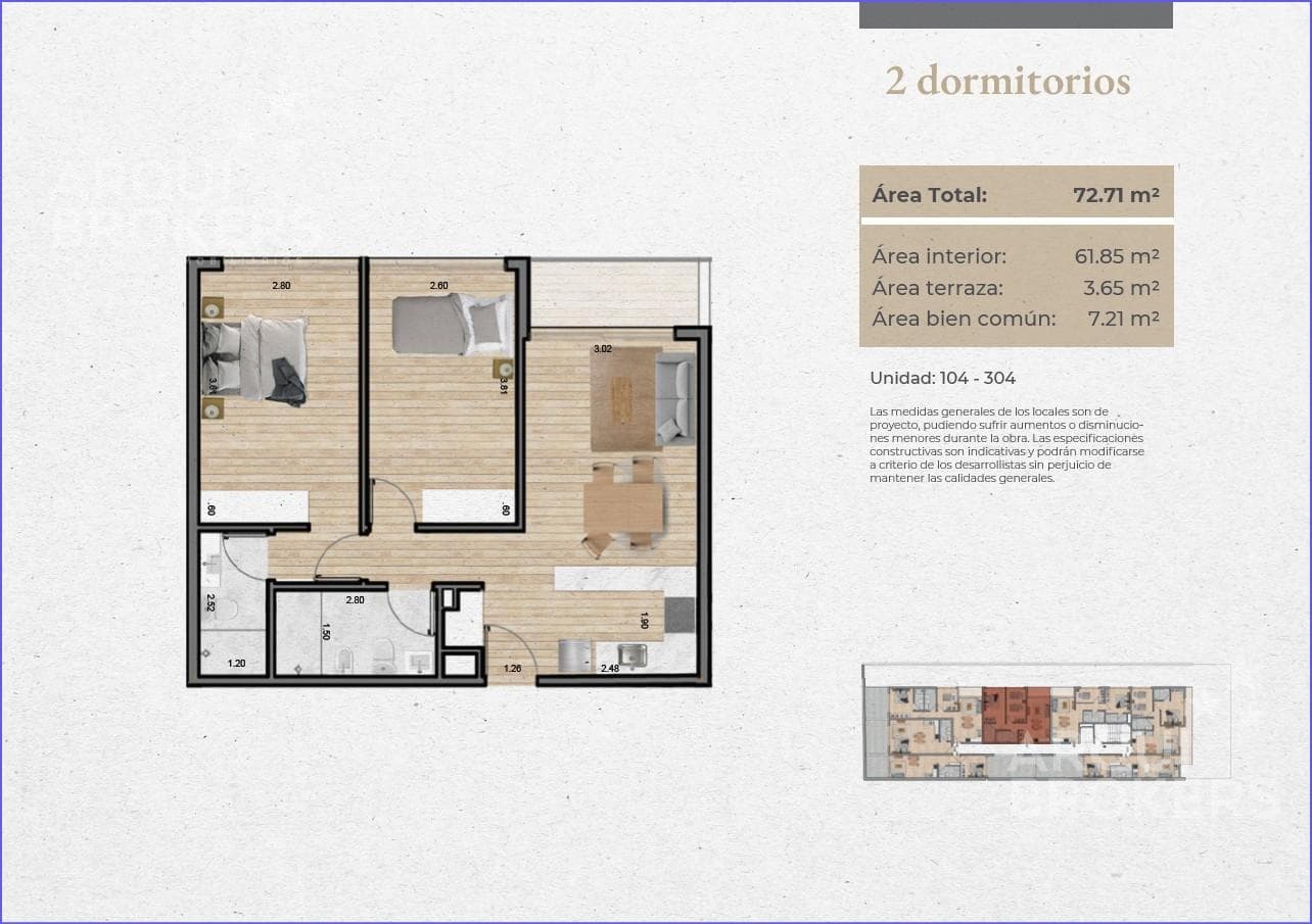 Two-bedroom apartment for sale in Malvín - 204