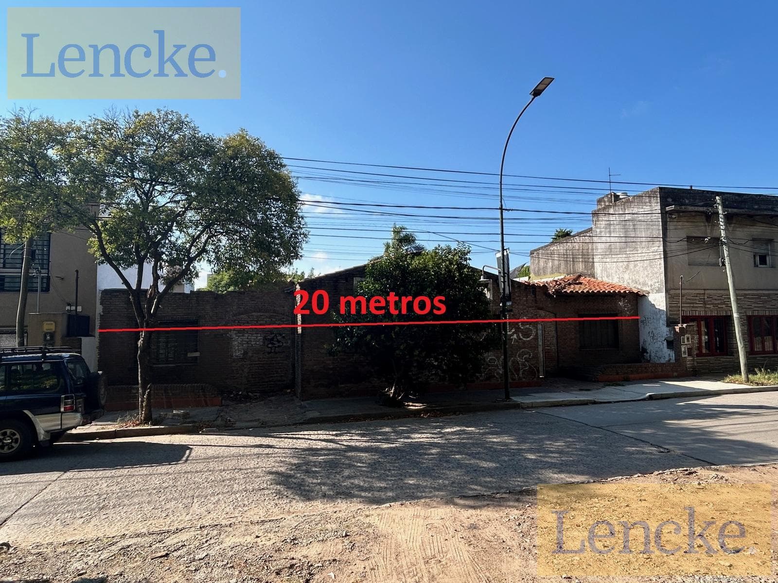 Land with plans for an office building, double frontage, for sale