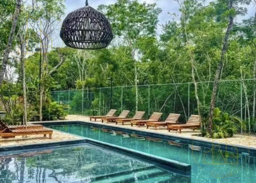 Cozy 2-bedroom apartment for rent on two levels, with a private hot tub on the rooftop, in Aldea Savia Tulum