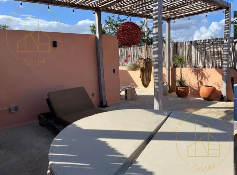 Cozy 2-bedroom apartment for rent on two levels, with a private hot tub on the rooftop, in Aldea Savia Tulum