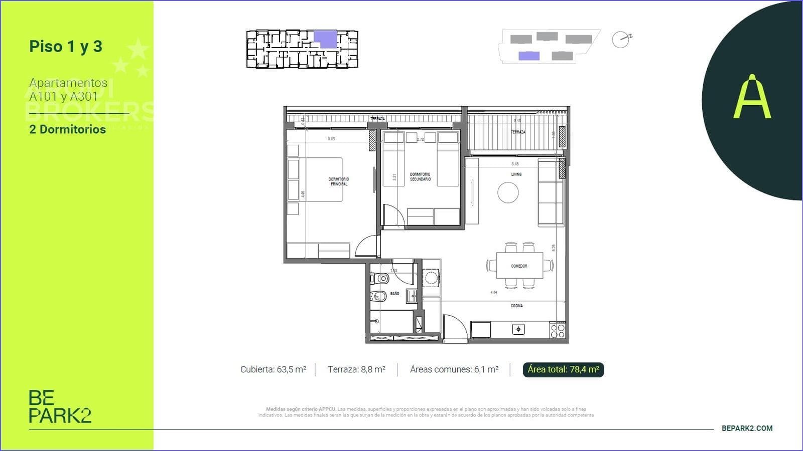 Two-Bedroom Apartment for Sale in Parque Rivera - A101