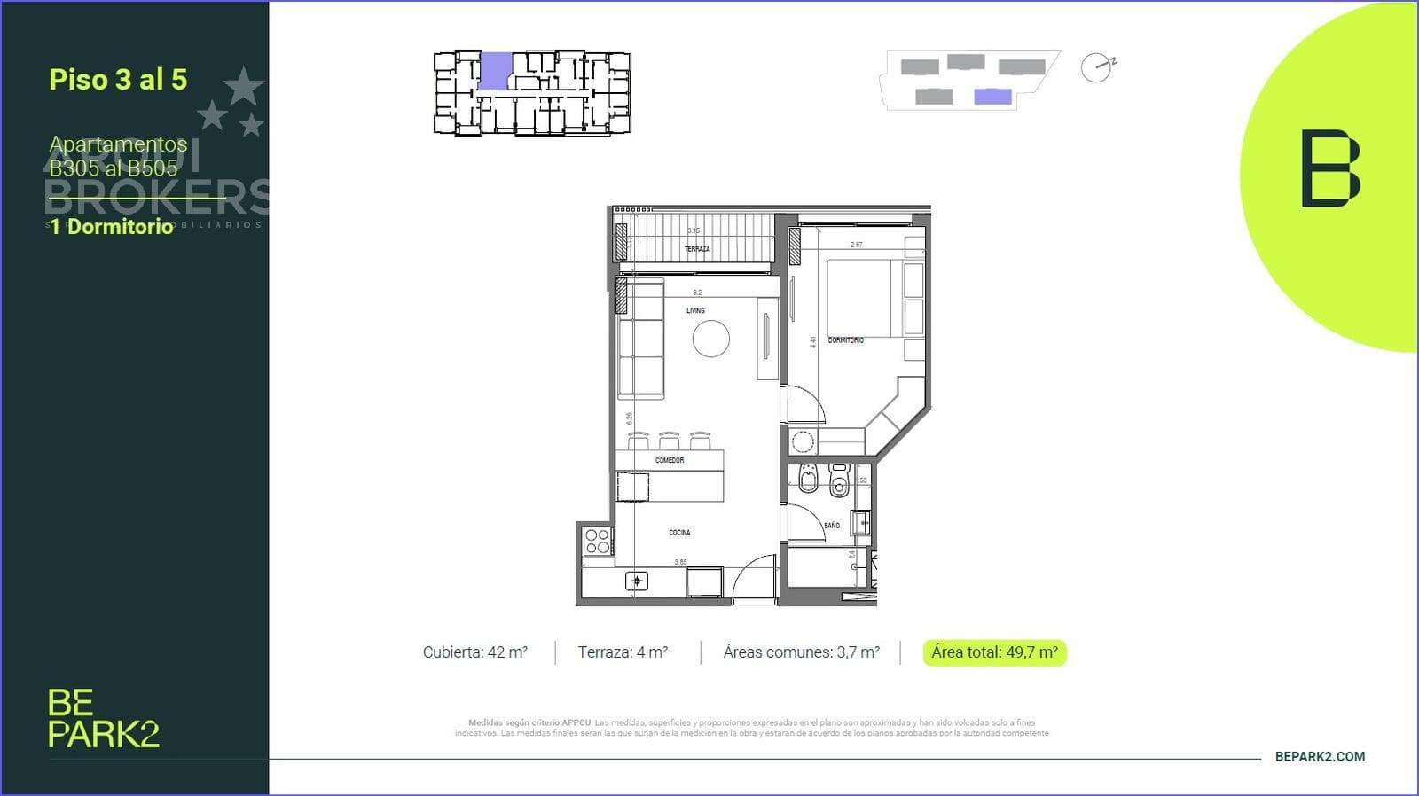 One-Bedroom Apartment for Sale in Parque Rivera - B505