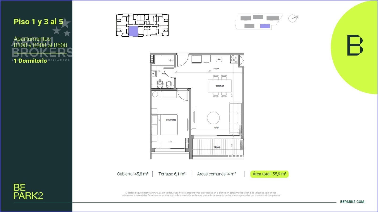 One-Bedroom Apartment for Sale in Parque Rivera - B508