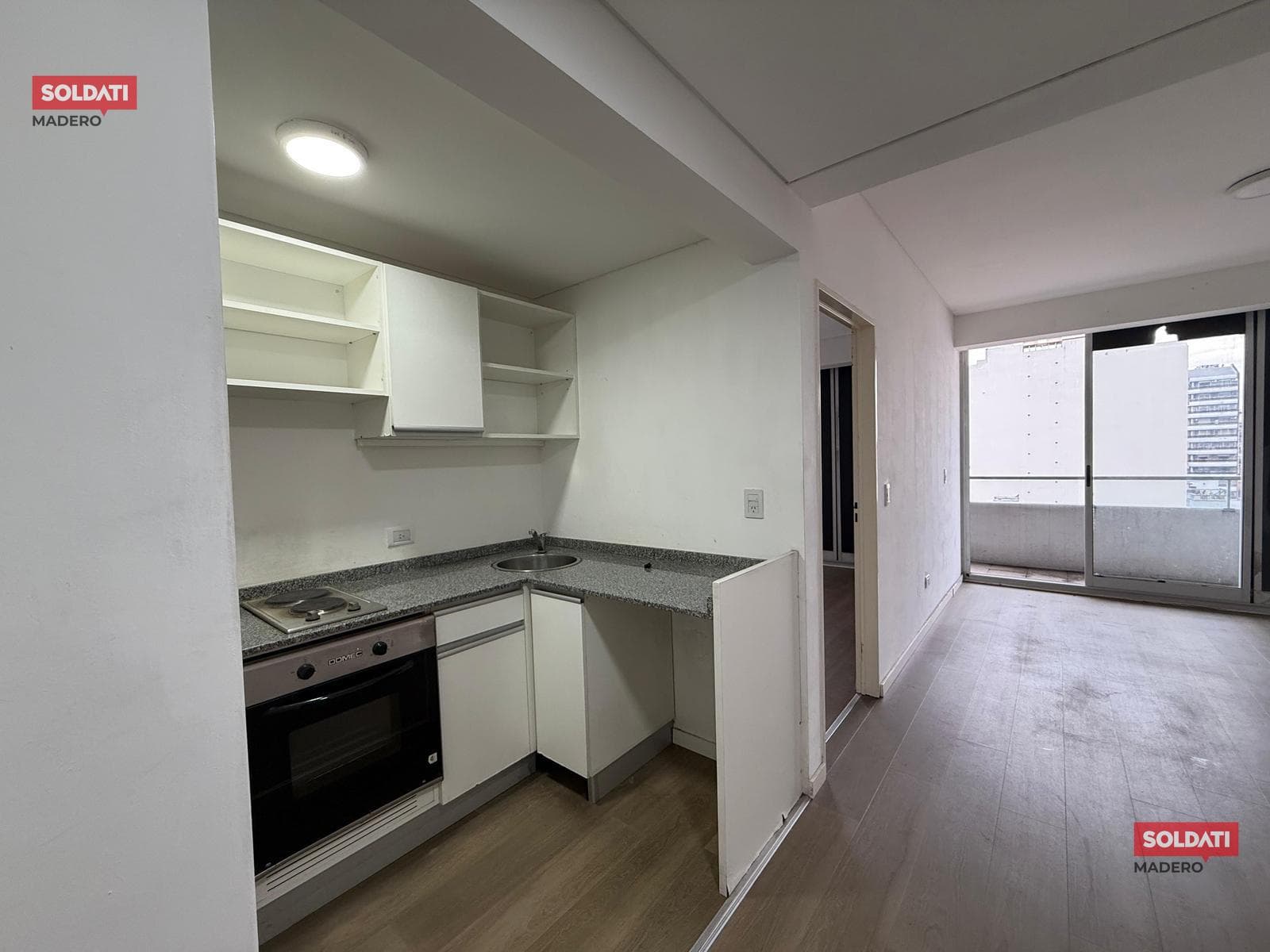 2-room apartment for sale with half-bath and full bath, balcony, in Flores—Mortgage Available