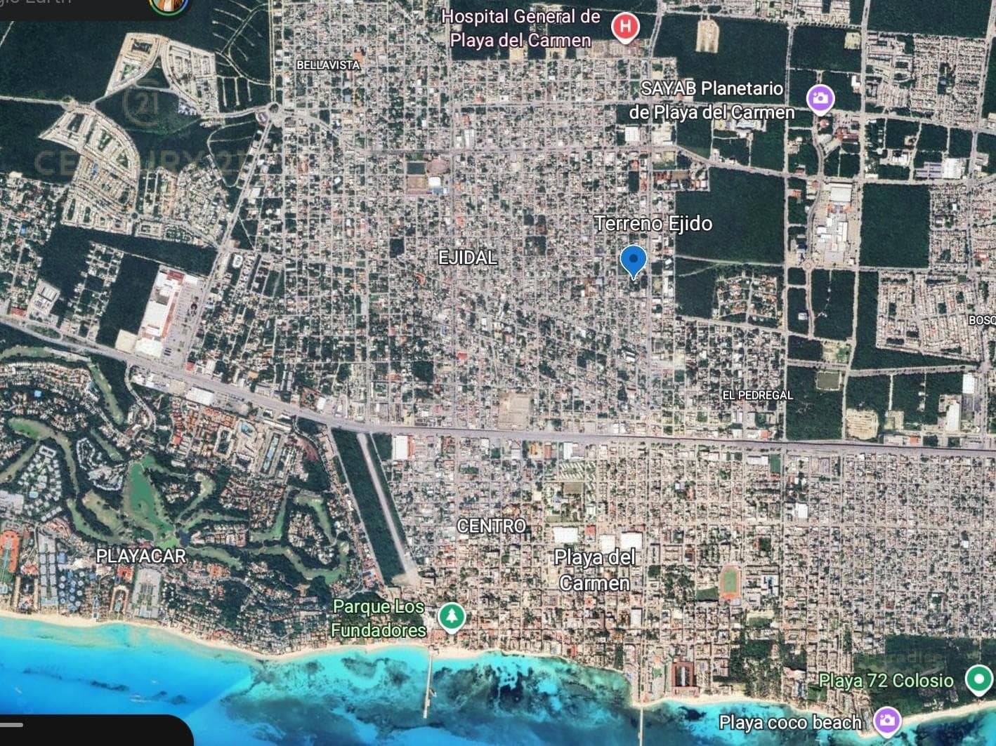 Corner Lot for Sale, registered under the Col Ejido title, 1 block from Constituyentes, Playa del Carmen P45435