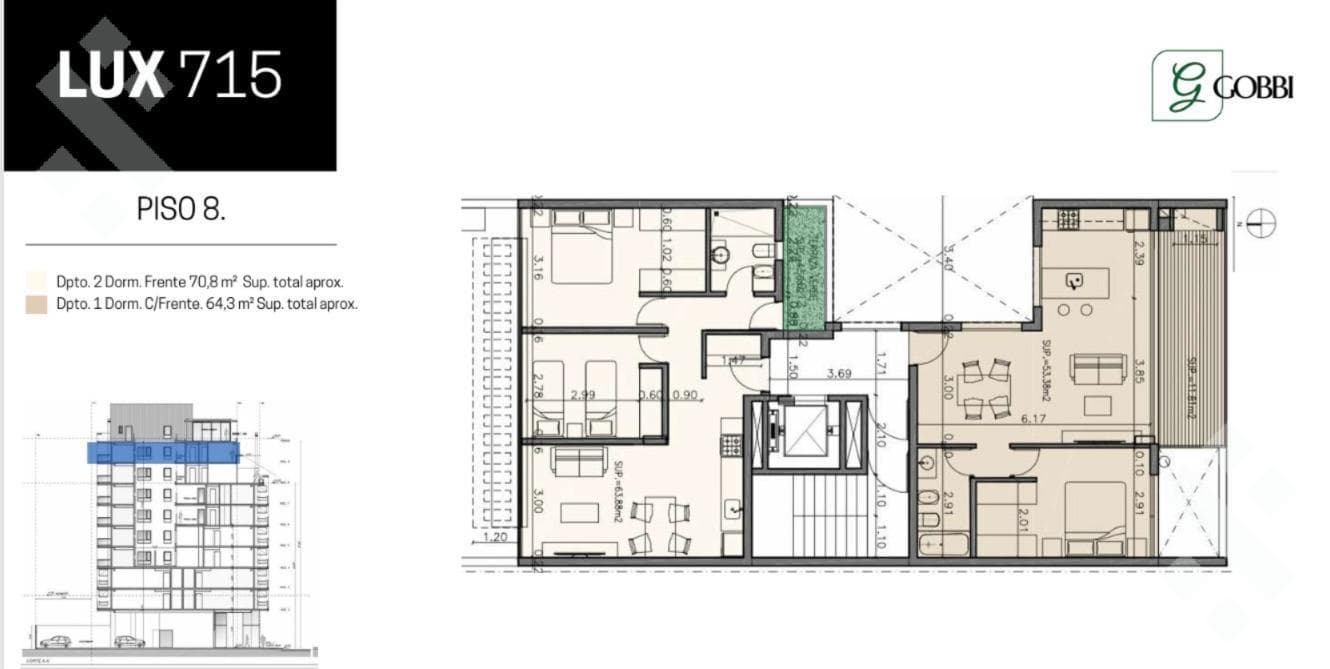 2-Bedroom Apartment for Sale in Pozo - Lux 715 Building - Cipolletti - Río Negro