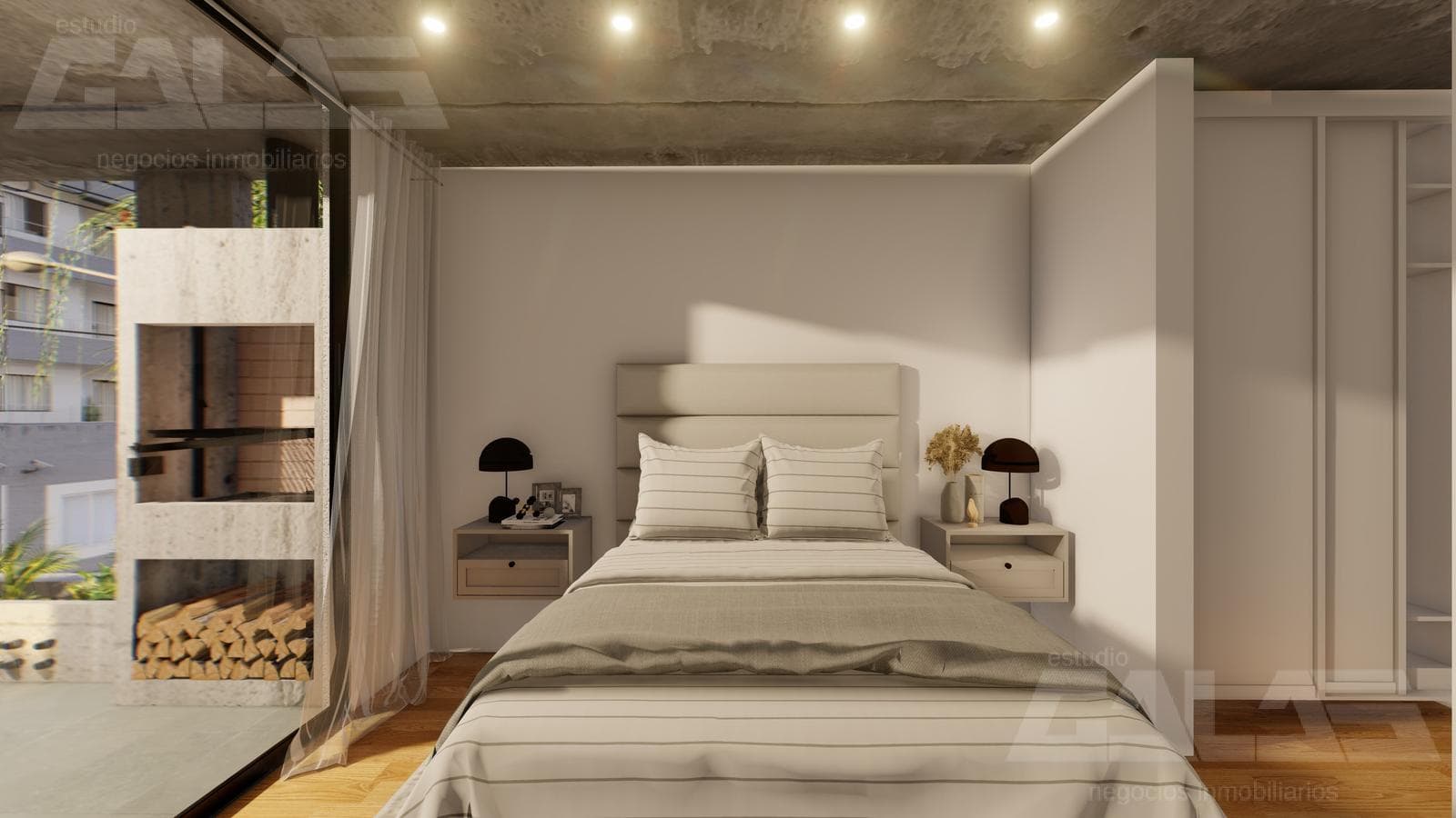 CURIE GOLF Apartment with its own terrace and grill, featuring an exclusive, modern design with a view of the greenery
