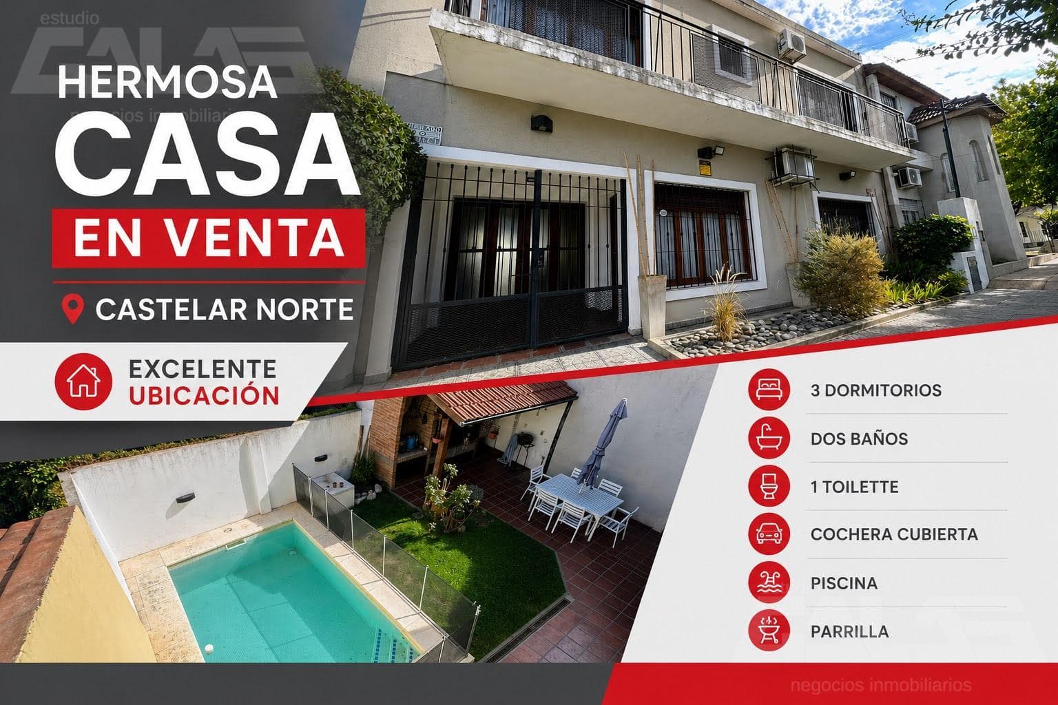 HOUSE | 5 ROOMS | SWIMMING POOL | GARAGE | CASTELAR NORTE