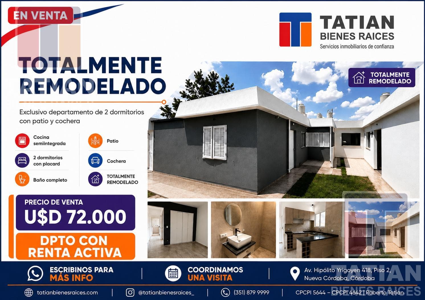 Brand-New in Barrio Jardín! Exclusive 2-Bedroom Apartment with Patio and Garage