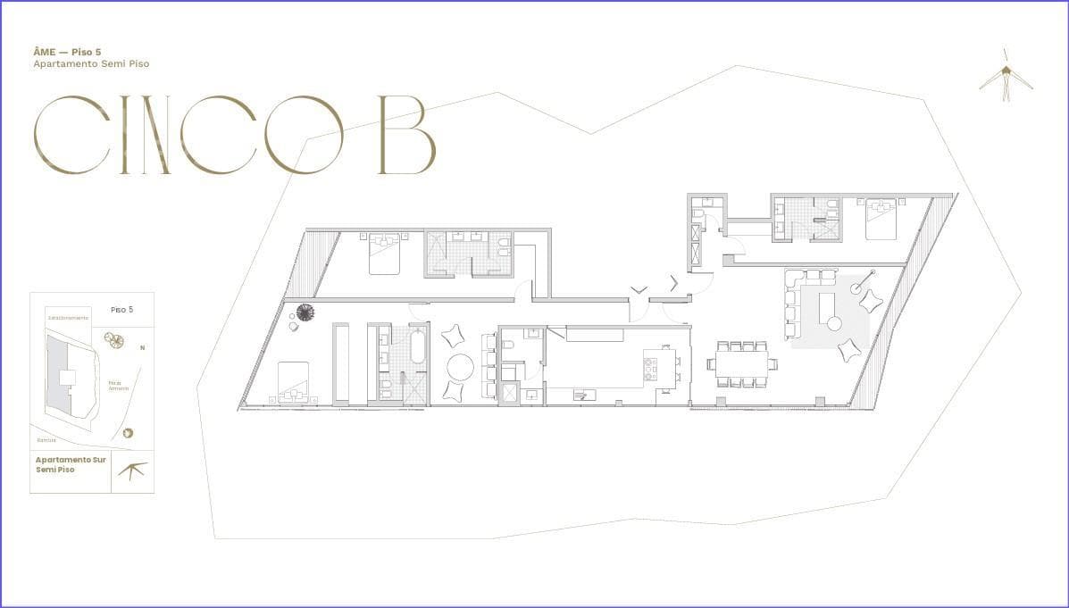 Three-bedroom apartment with living room for sale in Puerto Buceo - 5B