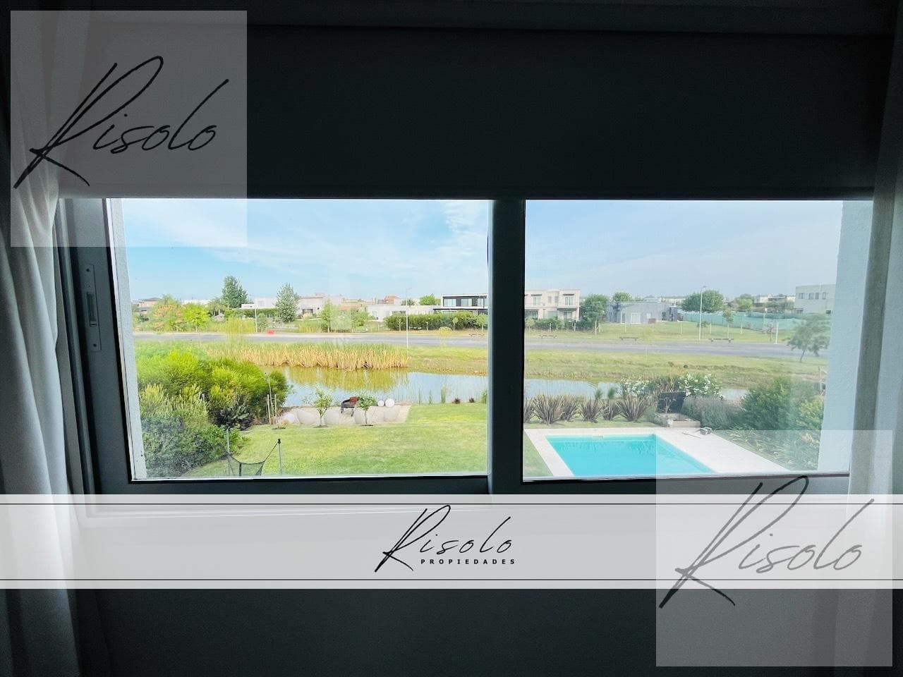 House for sale with a pond and a pool. 3 bedrooms, TV room. Gated community, North Zone, Escobar