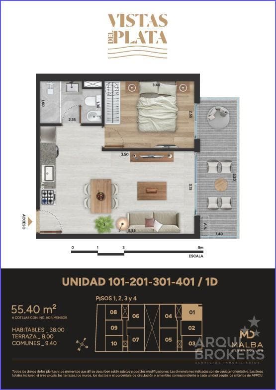One-bedroom apartment for sale in Aguada - 401