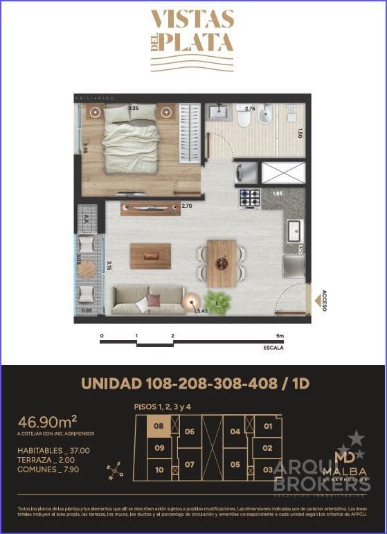 One-bedroom apartment for sale in Aguada - 308