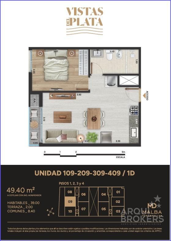 One-bedroom apartment for sale in Aguada - 309