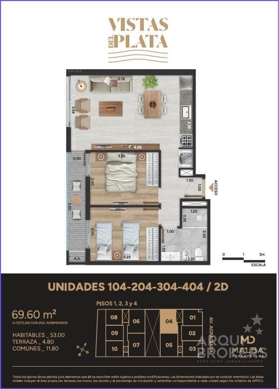 Two-bedroom apartment for sale in Aguada - 104