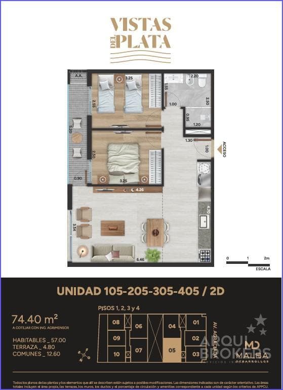 Two-bedroom apartment for sale in Aguada - 105