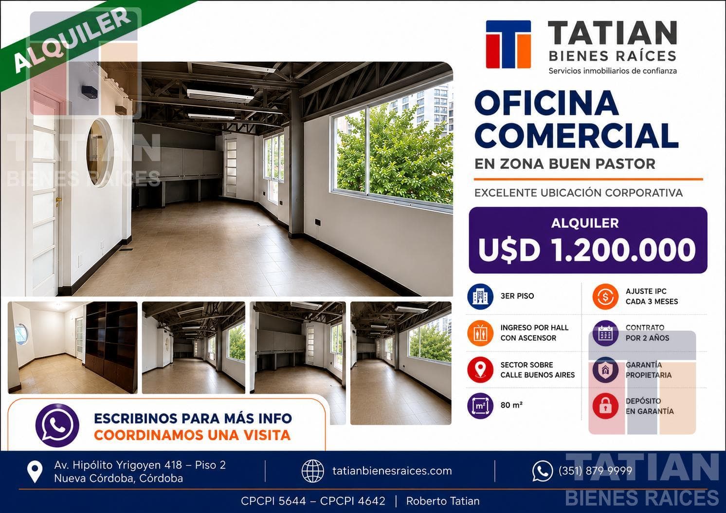 80-meter office for rent