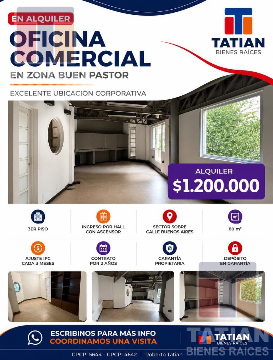 80-meter office for rent