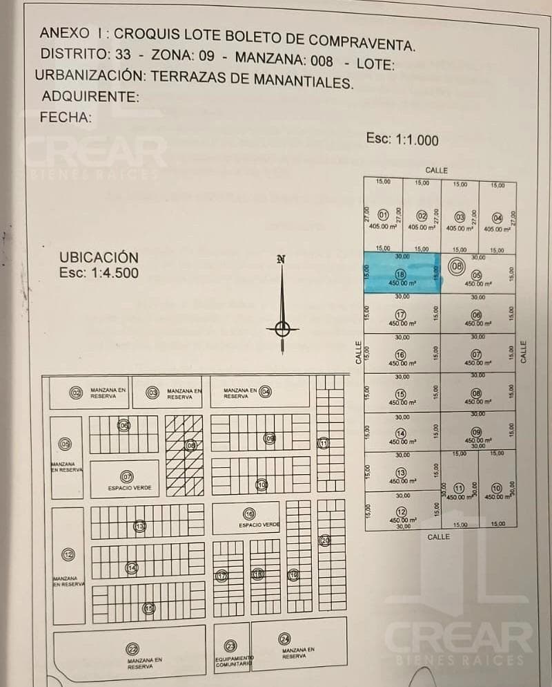 Lot in Terrazas de Manantiales