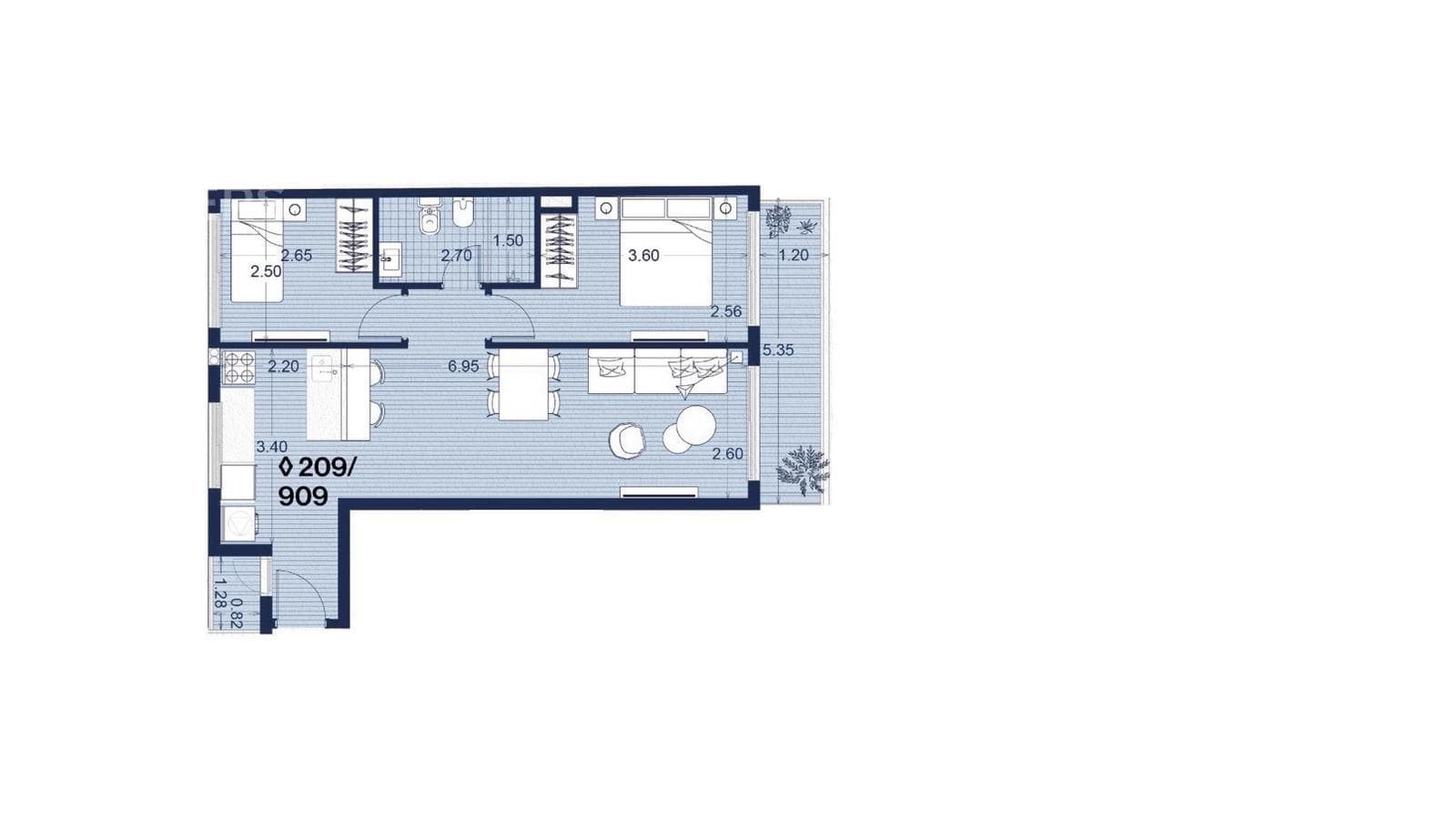 Two-Bedroom Apartment for Sale in Palermo - 709
